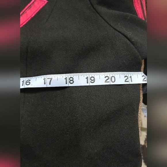 VTG 80’s GENE ROYE Black Top/Jacket Red Abstract Art Deco 100% Silk Fully Lined - Picture 9 of 13